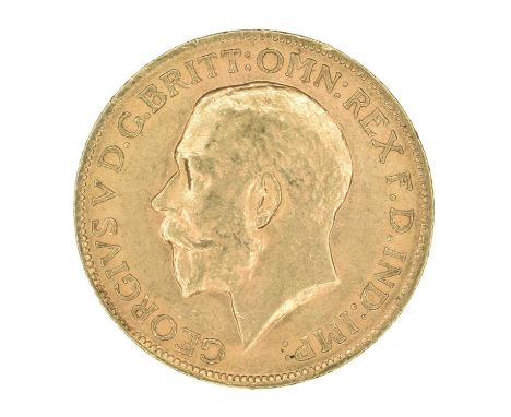 King George V, Sovereign, 1913. King George V, Sovereign, 1913, Bare head l. R. St. George and dragon, London Mint, edge mill