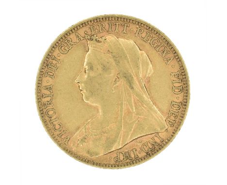 Queen Victoria, Sovereign, 1900, Melbourne Mint. Queen Victoria, Sovereign, 1900, Old veiled bust l. R. St. George and dragon