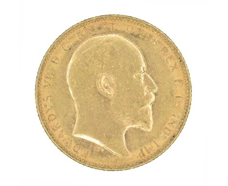 King Edward VII, Sovereign, 1906, Melbourne Mint. King Edward VII, Sovereign, 1906, Bare head r. R. St. George and dragon, M 