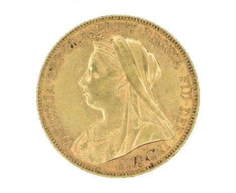 Queen Victoria, Sovereign, 1897, Melbourne Mint. Queen Victoria, Sovereign, 1897, Old veiled bust l. R. St. George and dragon