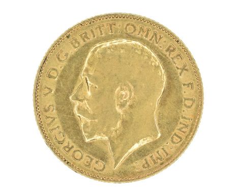 King George V, Half-Sovereign, 1913. King George V, Half-Sovereign, 1913, Bare head l. R. St. George and dragon, London Mint,