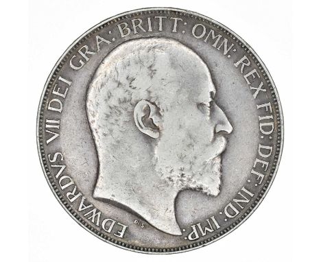 King Edward VII, Crown, 1902. King Edward VII, Crown, 1902, Bare head r. R. St. George and dragon, silver, weight 28.1g, S.39