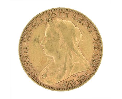 Queen Victoria, Sovereign, 1894, Sydney Mint. Queen Victoria, Sovereign, 1894, Old veiled bust l. R. St. George and dragon, S