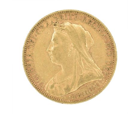 Queen Victoria, Sovereign, 1897, Melbourne Mint. Queen Victoria, Sovereign, 1897, Old veiled bust l. R. St George and dragon,