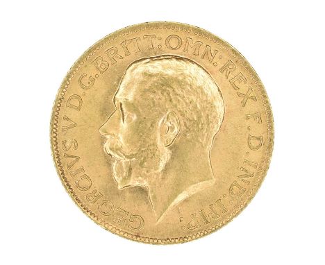 King George V, Sovereign, 1912. King George V, Sovereign, 1912, Bare head l. R. St. George and dragon, London Mint, edge mill