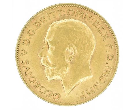 King George V, Sovereign, 1912. King George V, Sovereign, 1912, Bare head l. R. St. George and dragon, London Mint, edge mill