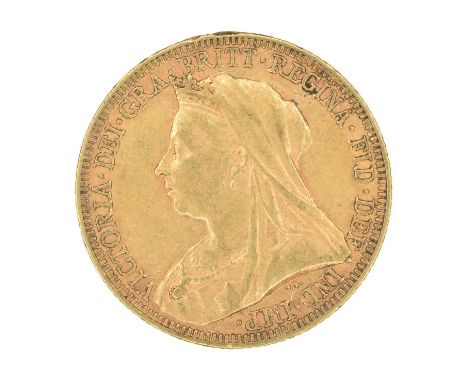 Queen Victoria, Sovereign, 1893, Melbourne Mint. Queen Victoria, Sovereign, 1893, Old veiled bust l. R. St George and dragon,