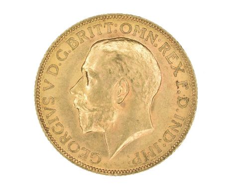 King George V, Sovereign, 1911. King George V, Sovereign, 1911, Bare head l. R. St. George and dragon, London Mint, edge mill