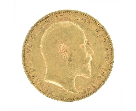 King Edward VII, Sovereign, 1902, Melbourne Mint. King Edward VII, Sovereign, 1902, Bare head r. R. St. George and dragon, M 