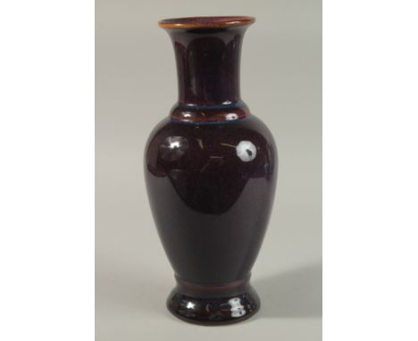 A CHINESE PURPLE FLAMBE-TYPE GLAZED PORCELAIN VASE, 35.5cm high.
