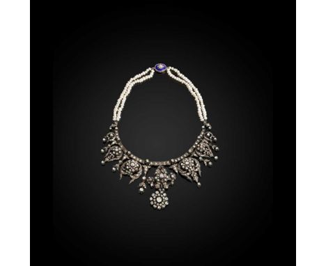 OTTOMAN ROSE-CUT DIAMOND NECKLACE FROM THE REIGN OF SULTAN ABDULHAMID II (r.1876-1909) CIRCA 1900 composed of raised clusters