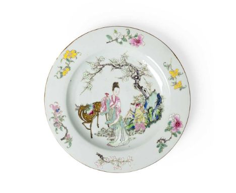 FINE FAMILLE ROSE ‘MAGU’ CHARGER QING DYNASTY, YONGZHENG PERIOD 清雍正 粉彩麻姑獻壽圖大盤 the interior delicately enamelled with Magu, th