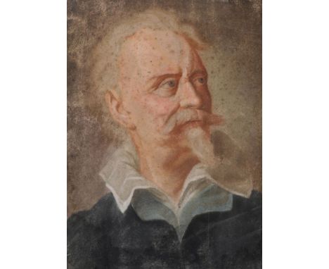 Manner of Peter Paul Rubens (1577-1640) Flemish. Portrait of a Bearded Man, Pastel, 15.25" x 11".