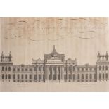 John Harris (c.1686-c.1740) British. "The Front of Blenheim House Towards the Gardens", Engraving,