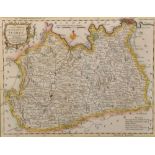 After Thomas Kitchin (1718-1784) British. "A New Map of the County of Surrey", Map, 7.75" x 10".