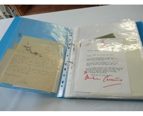 Collection of assorted signed documents and Letters inc. Christian Bonington,  Ronnie Corbett, Glenda Jackson, Richard Branso