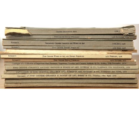 Large collection of Asian art catalogues 1970s and 1980sto include Sotheby's London: 'Chinese Decorative Arts', 15th June 197