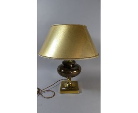 A Modern Brass Vase Shape Table Lamp and Shade 