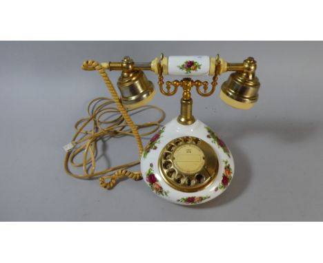 A Vintage Style Royal Albert Old Country Rose Telephone 