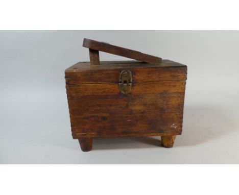 A Vintage Wooden Shoe Cleaning Box, 27cm Long 