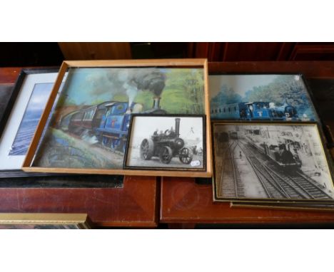 A Collection of Steam Engine and Railway Prints etc, 1966 World Cup Winners, Ironbridge 