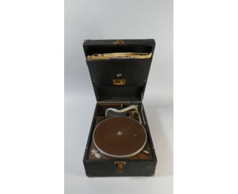 A Vintage his Masters Voice Wind Up Gramophone Complete with Collection of 78rpm Records, Movement in Need of Attention 
