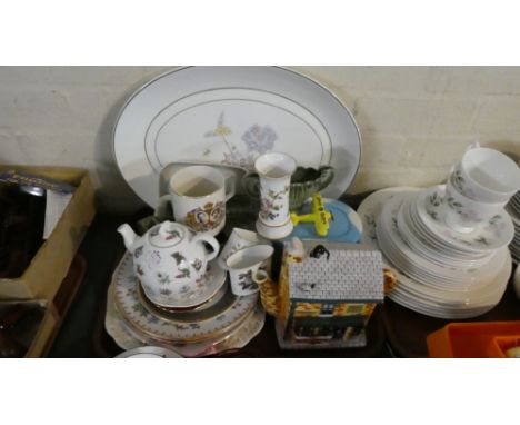 A Tray of Ceramics to Include Wade, Coalport, Royal Worcester Etc 