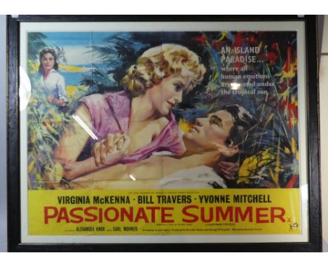 A Large Vintage Cinema Poster for Passionate Summer (1958) Starring Virginia McKenna and Bill Travers, 98cm Wide 