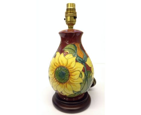 Inca Sunflower: A Moorcroft Pottery table lamp designed by Rachel Bishop, circa 1995 (21.5cm overall).