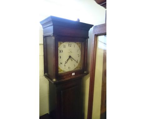 A 19th century oak cased longcase clock with painted dial, Arabic numerals, inscribed Matthews, Leighton Buzzard, with date a