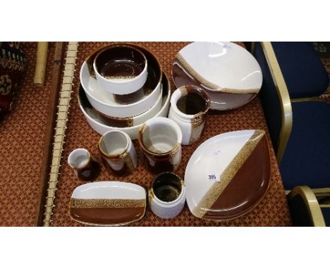 Six various Poole Pottery Contrast items.