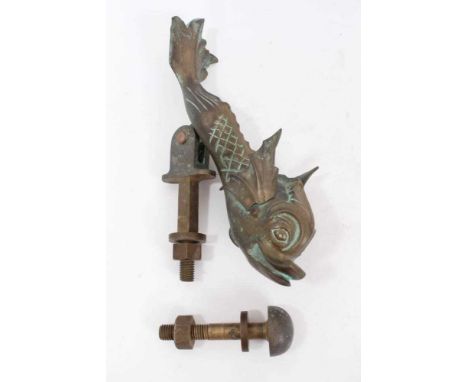 Substantial brass door knocker, in the form of a dolphin, 34cm longProvenance: Estate of the Late Jane Sumner