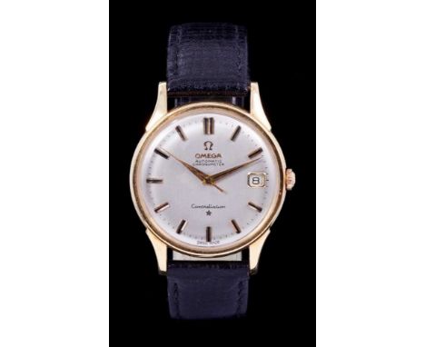 1960s gentlemens 18ct gold Omega Automatic Chronograph Constellation wristwatch, the circular dial with brushed satin finish,