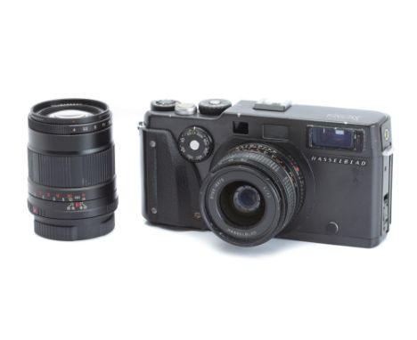 A Hasselblad X-Pan Panoramic Camera,1998-, black, serial no. 11SH26664, with Hasselblad f/4 45mm lens, black, serial no. 8YEE