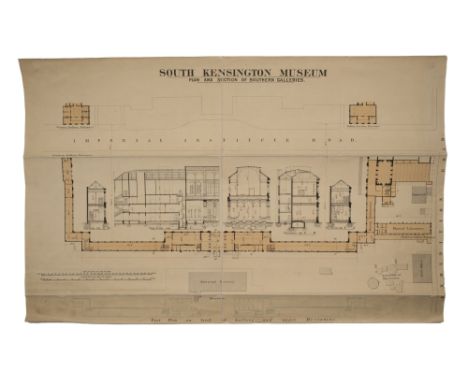 English, the first plan dated 5th December 1912, linen backed paper with printed plan with handwritten notes and descriptions