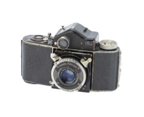 A Beier Beira II 'Elmar' Rangefinder Camera,1934, black, serial no. 3745, with Leitz Elmar f/3.5 50mm lens, black, serial no.