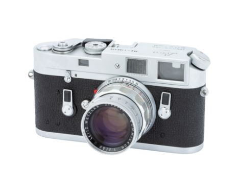 A Leica M4 Rangefinder Camera,1967, chrome, serial no. 1188436, with Leitz Summicron f/2 50mm lens, 1966, chrome, serial no. 