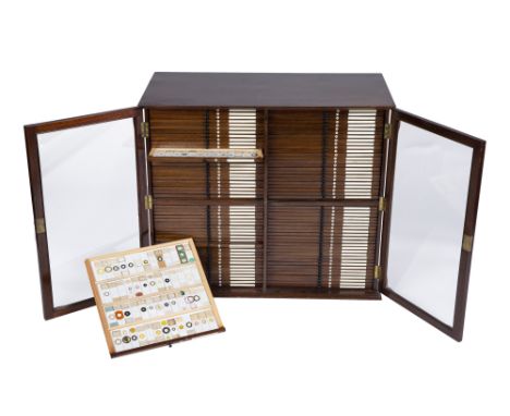 A Very Large Floor Standing Cabinet of Microscope Slides, and slides,The cabinet, English, c.1900, unsigned with two double g