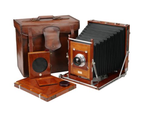 A Fine W. Watson &amp; Son Mahogany &amp; Aluminium Field Camera,1890-, serial no. 9006, with Ross Concentric f/16 10" alumin