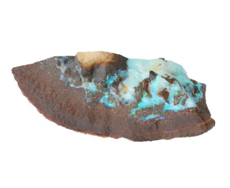 Opal, Queensland, Australia,Opal, Queensland, Australia, cut and polished to two sides, dimensions (cm) 11.2 x 4.5 x 5.3