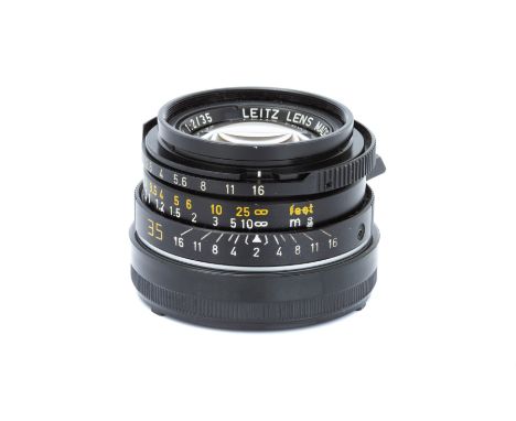 A Leitz Summicron-M f/2 35mm Lens,ver.4, 1980, black, serial no. 3062394, body, VG, elements, G-VG, some light internal haze 