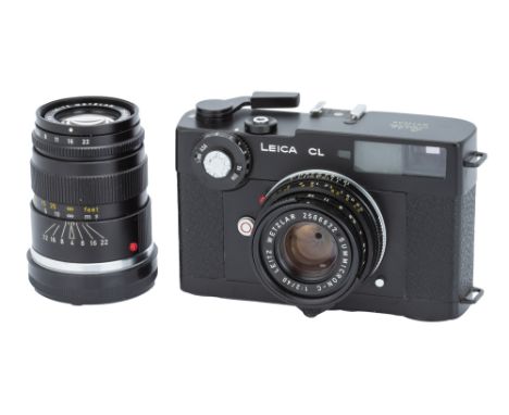 A Leica CL Rangefinder Camera Outfit,black, serial no. 1315056, with Leitz Summicron-C f/2 40mm lens, 1973, black, serial no.