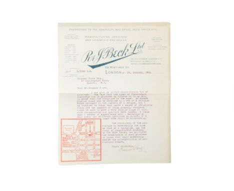 A Collection of Documents &amp; Letters Belonging to Conrad Beck,including a letter dated 23 April 1923 of R &amp; J Beck hea