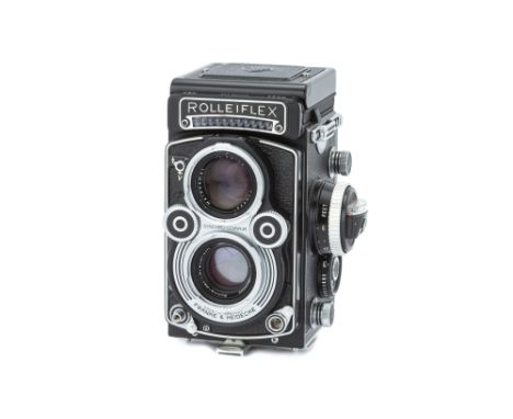 A Rollei Rolleiflex 3.5F TLR Camera,1958-60, black, serial no. 2271073, with Schneider Xenotar f/3.5 75mm lens, black, serial