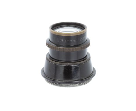 A Leitz Summar f/4.5 120mm Objective,black, body, G-VG, elements, G-VG, some light internal haze Note: Lot imported under Tem