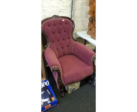VICTORIAN SPOON BACK ARMCHAIR