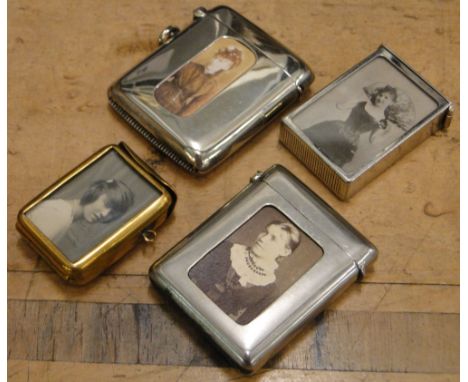 4 vintage vestas with inset photo portraits