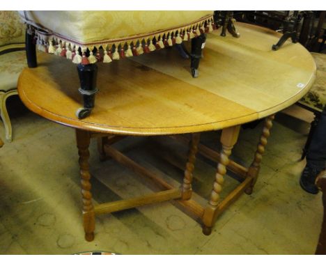 Light oak barley twist gateleg table