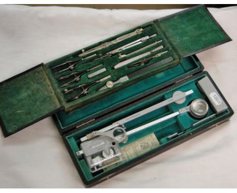 A German cased planimeter by A.Ott Kempten Bayern, and a set of drawing instruments.
