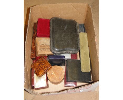 Box of Vintage jewellery and watch boxes, (empty).